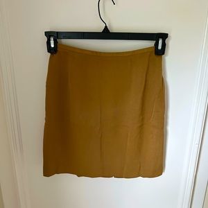 Vintage Ann Taylor Loft Silk Pencil Skirt Lined 6P Petite Camel Tan